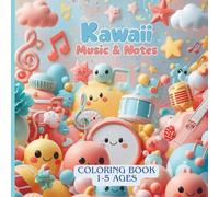 Kawaii Music & Notes - Coloring Book for Little Kids: Cute Musical Notes, Instruments & Easy Kawaii Designs for Ages 2-5