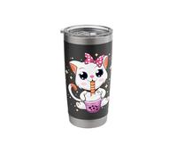 Kawaii Neko Anime Cat Boba Drink Bubble Tea Tapioca Stainless Steel Insulated Tumbler
