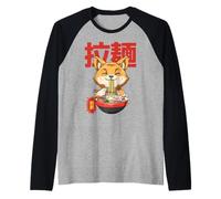 Kawaii Neko Otaku Ramen Fox Anime Ramen Raglan Baseball Tee