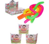 Kawaii Neon Noodles Fidget Toy, 4 Pack in Carry Box, Colourful Sensory Stretchy Strings