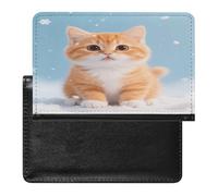 Kawaii Orange Cat Passport Holder Unique PU Ultra-thin Passport Protective Case Compact Easy to Carry Passports Cover for Women And Men Passports Case