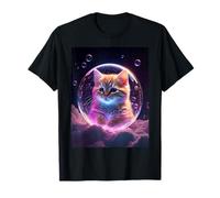 Kawaii Orange Tabby Cat in A Galaxy Space Bubble Kitten T-Shirt
