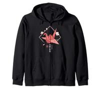 Kawaii Origami - Cute Japanese Origami Crane Zip Hoodie