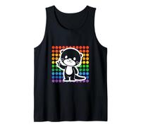 Kawaii Otter Peace Sign Rainbow Dots Cute Animal Tank Top