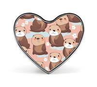 Kawaii Otters Funny Lapel Pins Heart Button Brooch Badge Pin Hat Clothes Bag Jewelry for Men Women