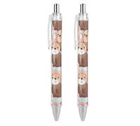 Kawaii Otters Retractable Ballpoint Pen 0.5 Fine Point Flexible Round Barrel for Writing Comfort