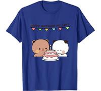 Kawaii Panda Bear Hug Bubu and Dudu Happy Birthday My Love Valentines Days Funny Gift Unisex T-Shirt (Blue,M)