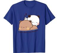 Kawaii Panda Bear Hug Bubu and Dudu Love is Being Lazy Pogether Valentines Days Funny Gift Unisex T-Shirt (Blue,5XL)