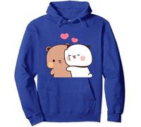 Kawaii Panda Bear Hug Bubu and Dudu Valentines Days Funny Gift Unisex Pullover Hoodie (Blue,2XL)
