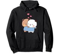 Kawaii Panda Bear Hug Bubu Dudu Love Play Together Valentines Days Funny Gift Unisex Pullover Hoodie (Black,M)