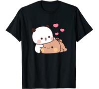 Kawaii Panda Bear Hug Bubu Dudu Love Valentines Days Funny Gift Unisex T-Shirt (Black,M)