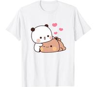 Kawaii Panda Bear Hug Bubu Dudu Love Valentines Days Funny Gift Unisex T-Shirt (White,M)