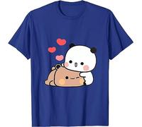 Kawaii Panda Bear Hug Bubu Dudu Valentines Days Funny Gift Unisex T-Shirt (Blue,XL)