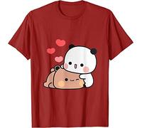 Kawaii Panda Bear Hug Bubu Dudu Valentines Days Funny Gift Unisex T-Shirt (Red,M)