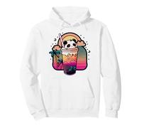 Kawaii Panda Bubble Tea Retro Synthwave Sunset Summer Pullover Hoodie