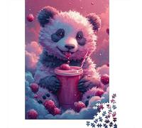 Kawaii Panda1000 Piece Jigsaw Puzzle for Adults Wooden Educational Game Home Decoration with Precise Interlocking Design for Adults & for Kids Age 12 And Up 1000pcs (75x50cm)