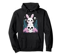 Kawaii Pastel Goth Aesthetic Creepy Bunny Pullover Hoodie