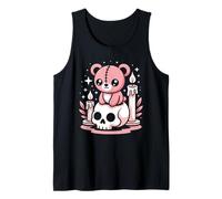 Kawaii Pastel Goth Aesthetic Stitched Bear Tank Top