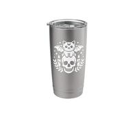 Kawaii Pastel Goth Creepy Cat Bat Skeleton Stainless Steel Insulated Tumbler