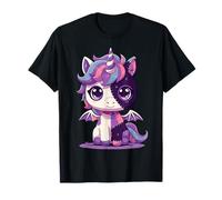 Kawaii Pastel Goth Creepy Cute Zombie Patchwork Unicorn Girl T-Shirt
