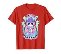 Kawaii Pastel Goth Cute and Scary Occult Cat T-Shirt, Men, Red, 3X-Large