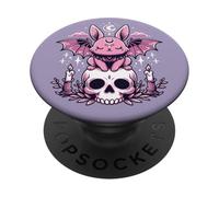 Kawaii Pastel Goth Cute Creepy Bunny Bat Skeleton PopSockets Swappable PopGrip
