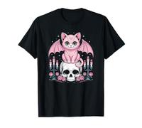 Kawaii Pastel Goth Cute Creepy Cat Bat Skeleton Men Women T-Shirt