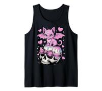 Kawaii Pastel Goth Cute Creepy Cat Bat Skeleton Men Women Tank Top
