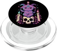 Kawaii Pastel Goth Cute Creepy Occult Goat Skeleton Candle PopSockets PopGrip for MagSafe