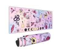 Kawaii Pastel Gothic Style Witchcraft Cute Goth Witch Magic Gaming Keyboard Mouse Pad Mousepad Huge Extended XL Stitched Edge Rubber Sole for Home Office(31.5"X 11.8")