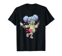 Kawaii Pastel Zombie Girl Painter with Hearts T-Shirt