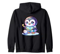 Kawaii Penguin Ice Hockey H7 Jersey Player On Ice Zip Hoodie