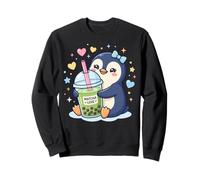 Kawaii Penguin Matcha Boba Bubble Tea Pastel Cute Anime Sweatshirt