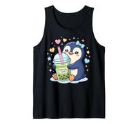 Kawaii Penguin Matcha Boba Bubble Tea Pastel Cute Anime Tank Top