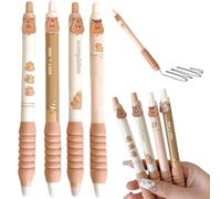 Kawaii Pens, 4PCS Cartoon Capybara Pens, 5.75 Inch Plastic Retractable Pens, 0.5mm Black Ink Art Pens for School, Office, Stationery Supplies