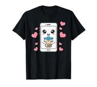 Kawaii Phone Lover Drinking Boba Tea T-Shirt