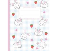 Kawaii Picnic Bunny Composition Notebook: cute Blue Gingham Bunny Notebook | US Wide Ruled | 100 Sheets | 7.5” x 9.25” | Ideal for School, Writing, Drawing, and Journaling