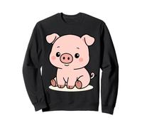 Kawaii Pig Cartoon - Cute Farm Animal Design Sweatshirt
