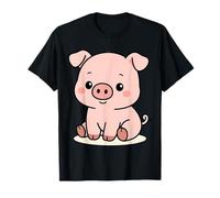Kawaii Pig Cartoon - Cute Farm Animal Design T-Shirt