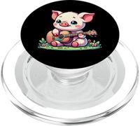 Kawaii Pig With Acoustic Guitar Cute Country Music PopSockets PopGrip for MagSafe