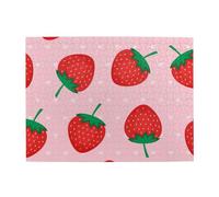 Kawaii Pink Strawberry,500 Pieces Puzzles for Adults-Wooden Jigsaw Puzzle for Adults Elderly