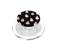 Kawaii Pink White Ghost Star Witch Hat Halloween Pattern PopSockets PopGrip for MagSafe