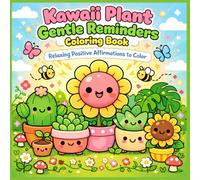 Kawaii Plant Gentle Reminders: A Coloring book for Adults and Teens | 50 Relaxing Positive Affirmation with Unique cute scenes