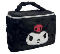 Kawaii Plush Cosmetic Bag Makeup Bag Soft 3D Design Organized Pockets and Top Handle 23×14×16cm, Kuromi, Beauty