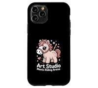 Kawaii Pony Art Studio Meets Riding Arena Horse Case for iPhone 11 Pro