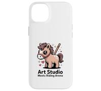 Kawaii Pony Art Studio Meets Riding Arena Horse Case for iPhone 14 Plus