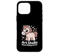 Kawaii Pony Art Studio Meets Riding Arena Horse Case for iPhone 16 Pro Max
