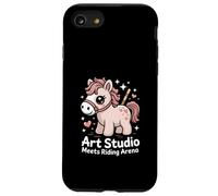 Kawaii Pony Art Studio Meets Riding Arena Horse Case for iPhone SE (2020) / 7/8