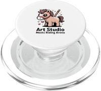 Kawaii Pony Art Studio Meets Riding Arena Horse PopSockets PopGrip for MagSafe