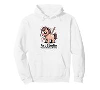 Kawaii Pony Art Studio Meets Riding Arena Horse Pullover Hoodie
